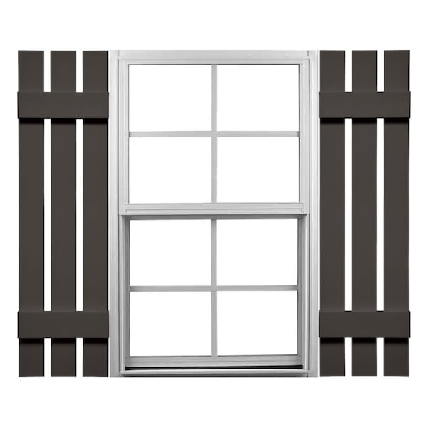 Ekena Millwork Mid-America Vinyl, Standard Size Three Board Spaced Shutters, 31235018, PR 00031235018 - main